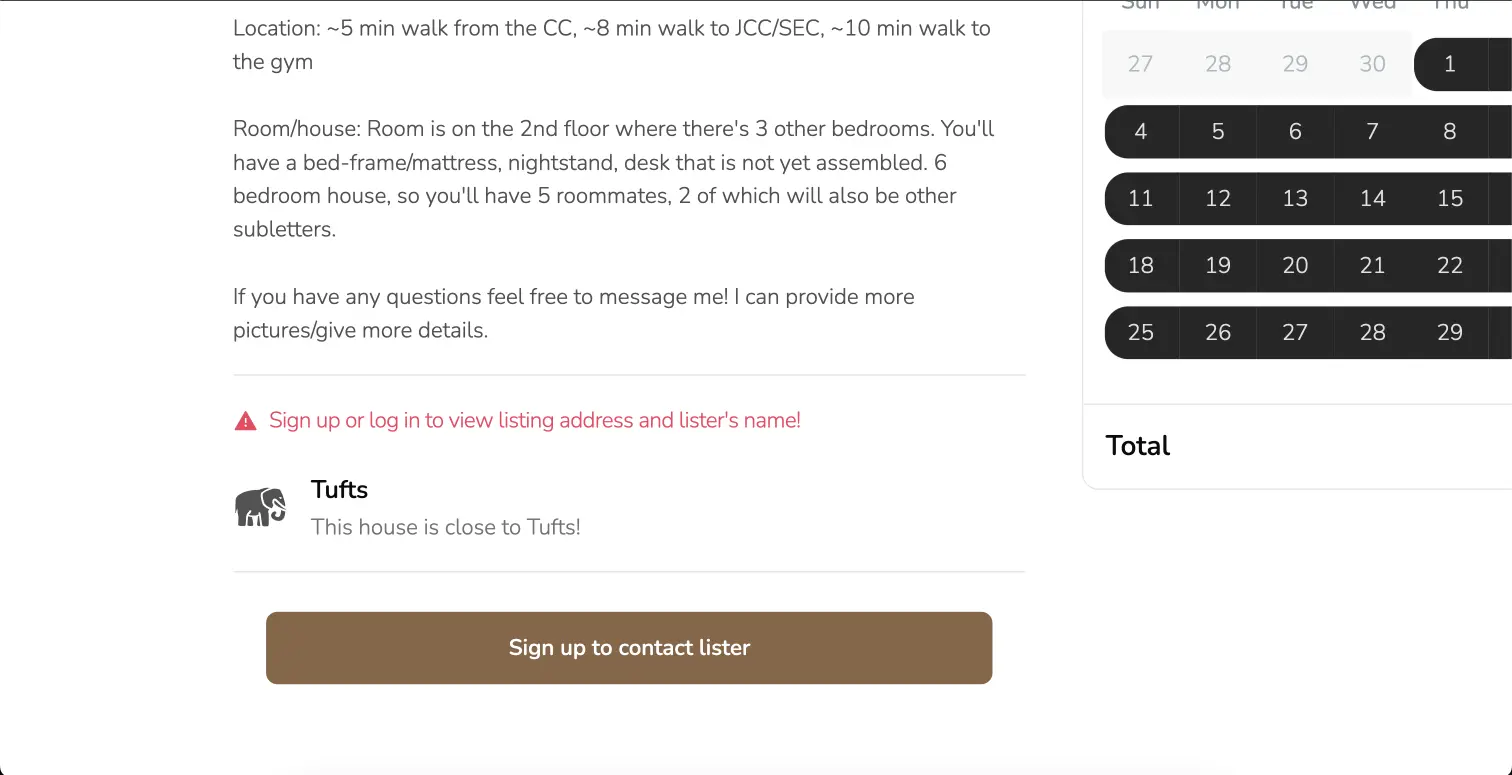 Photo: Subletr address privacy
